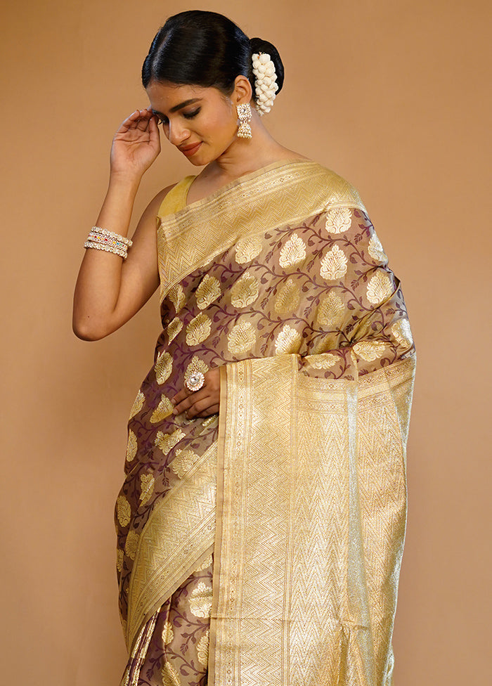 Cream Tanchoi Banarasi Pure Silk Saree With Blouse Piece - Indian Silk House Agencies