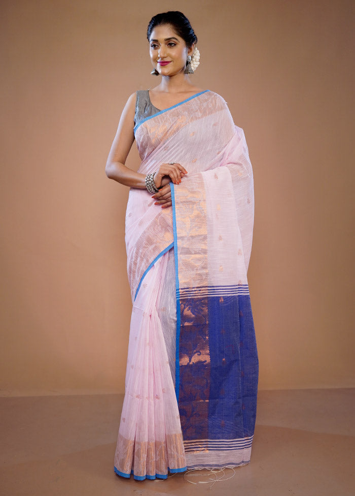 Pink Matka Silk Saree With Blouse Piece - Indian Silk House Agencies