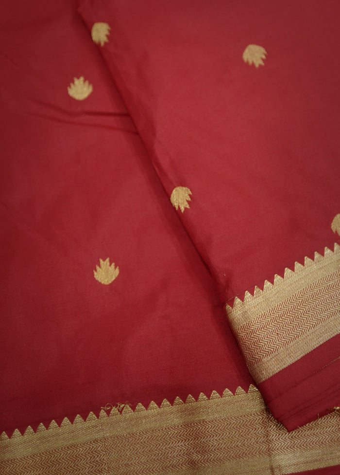 Red Kanjivaram Pure Silk Saree With Blouse Piece - Indian Silk House Agencies