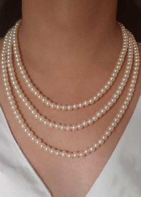 Creamy Three Layered Pearl Necklace - Indian Silk House Agencies