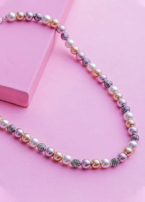 Rhodium Plated Exclusive Pearl Necklace - Indian Silk House Agencies