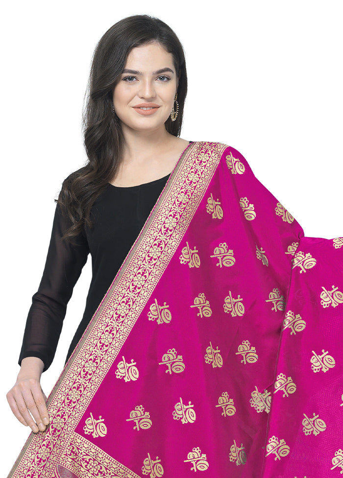 Pink Jacquard Dupatta - Indian Silk House Agencies