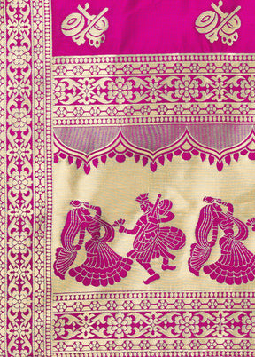 Pink Jacquard Dupatta - Indian Silk House Agencies