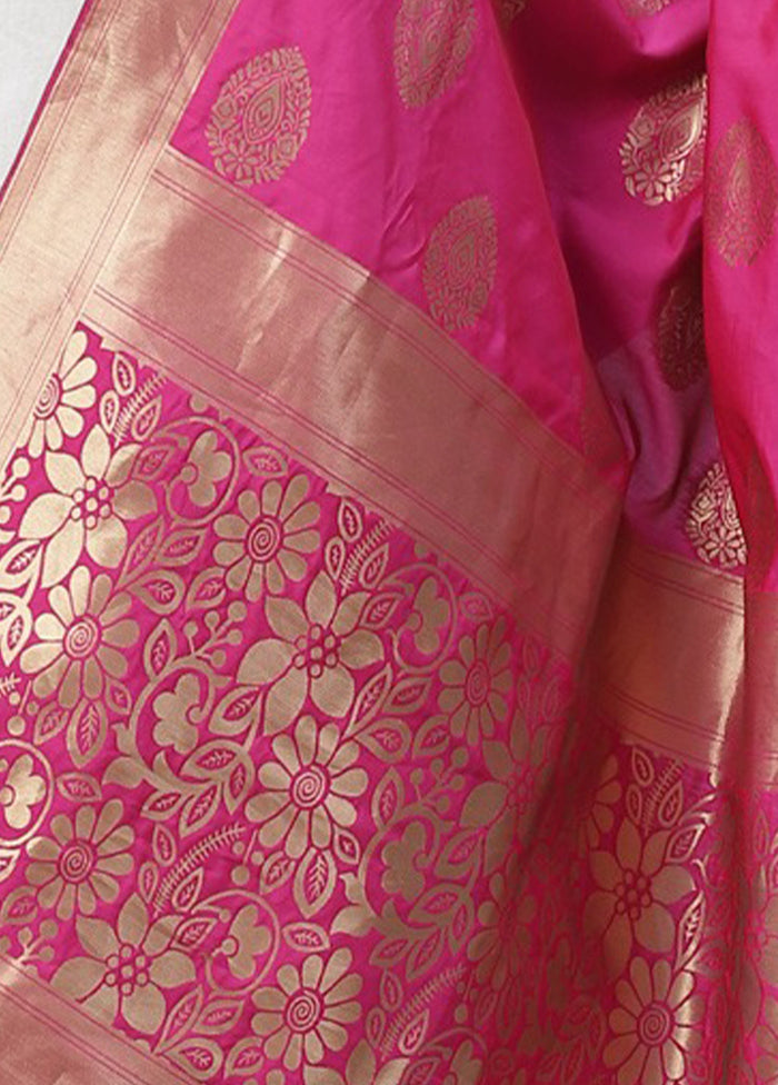 Pink Art Silk Dupatta - Indian Silk House Agencies