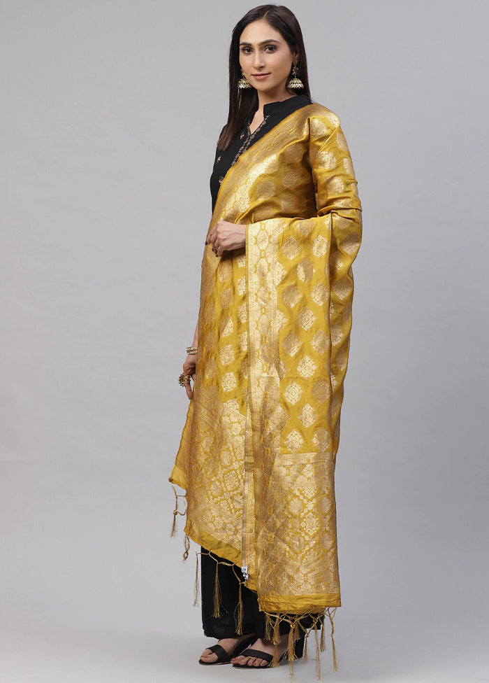 Golden Art Silk Dupatta - Indian Silk House Agencies