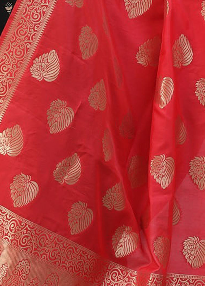 Red Art Silk Dupatta - Indian Silk House Agencies