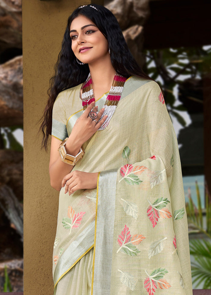 Pista Green Silk Saree With Blouse Piece - Indian Silk House Agencies