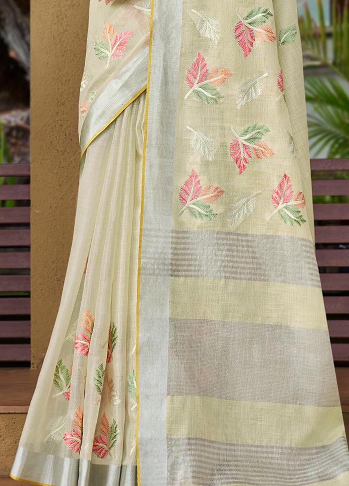 Pista Green Silk Saree With Blouse Piece - Indian Silk House Agencies