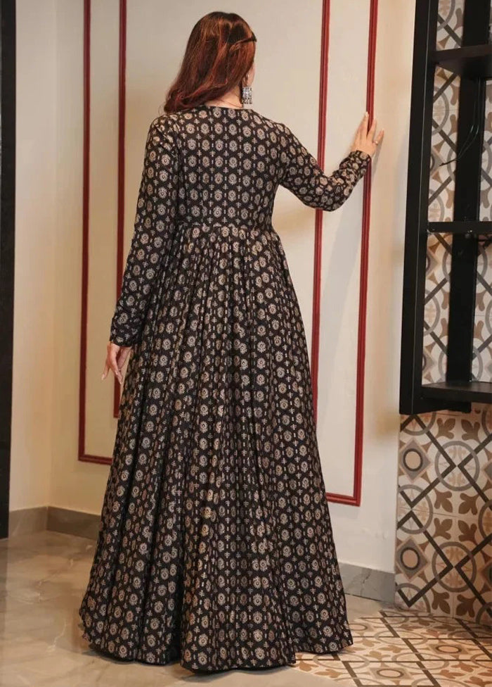 Black Readymade Silk Indian Dress - Indian Silk House Agencies