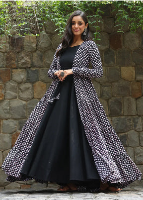 Black Readymade Georgette Indian Dress - Indian Silk House Agencies