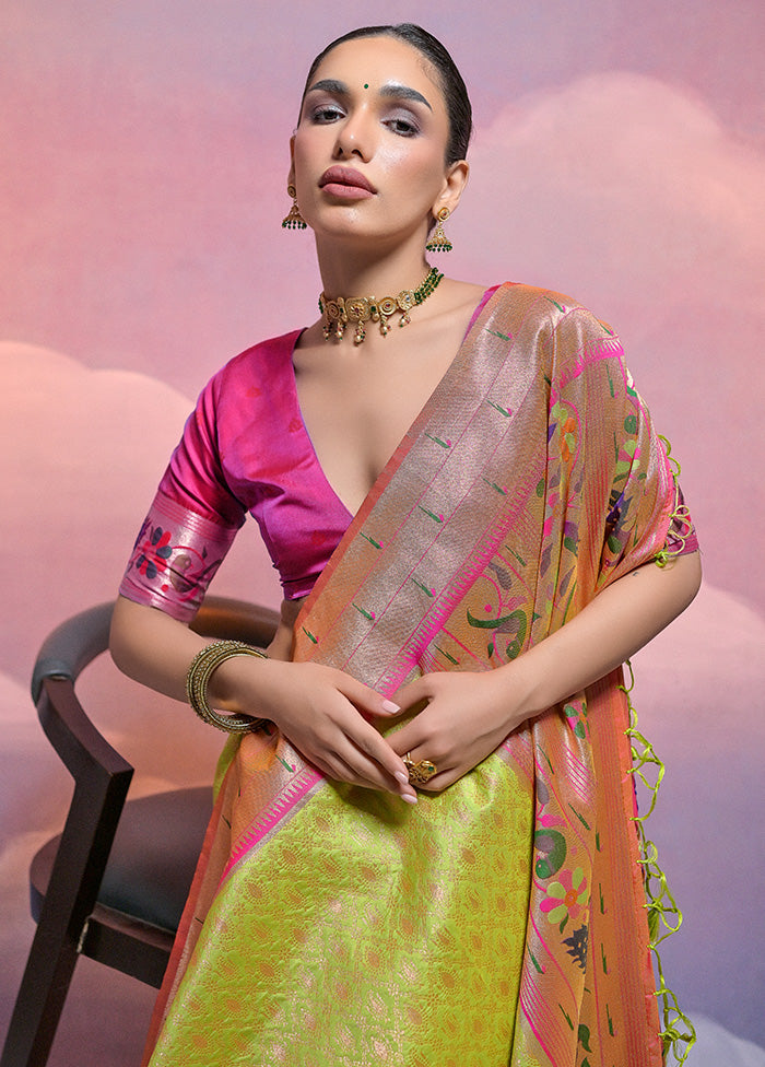 Mehendi Dupion Silk Saree With Blouse Piece - Indian Silk House Agencies