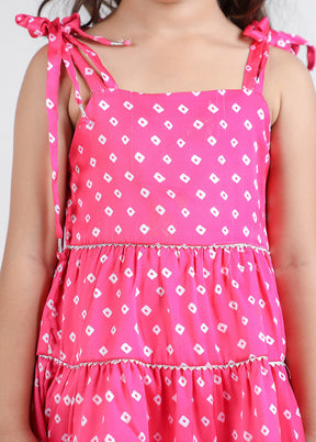 Pink Cotton Frock - Indian Silk House Agencies