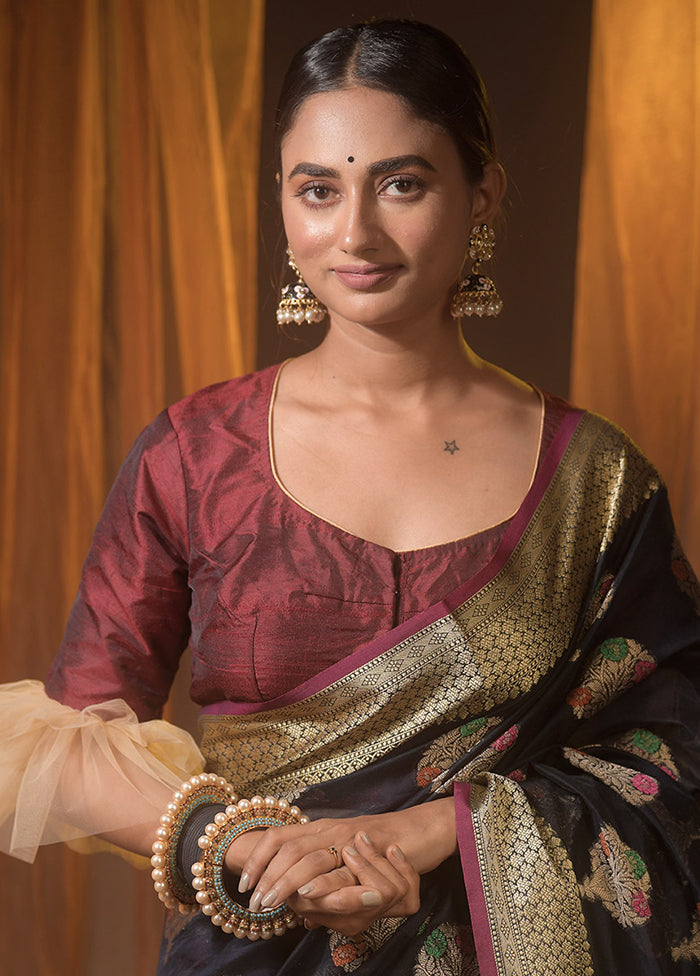 Maroon Silk Designer Blouse - Indian Silk House Agencies