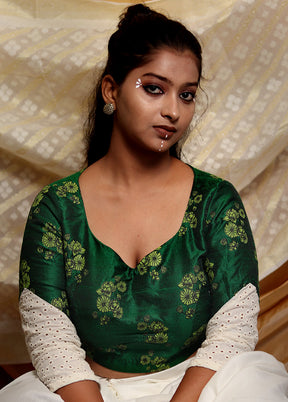 Green Silk Designer Blouse - Indian Silk House Agencies