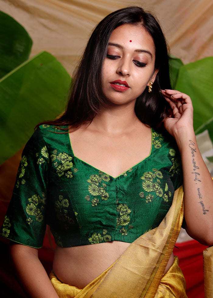 Green Silk Designer Blouse - Indian Silk House Agencies