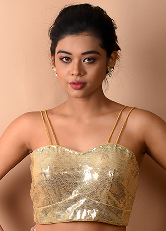 Gold Sequin Designer Blouse - Indian Silk House Agencies