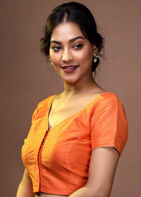 Orange Silk Designer Blouse - Indian Silk House Agencies