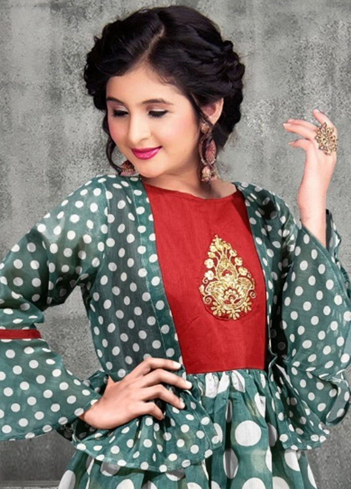 Multicolor Chanderi Indian Dress - Indian Silk House Agencies