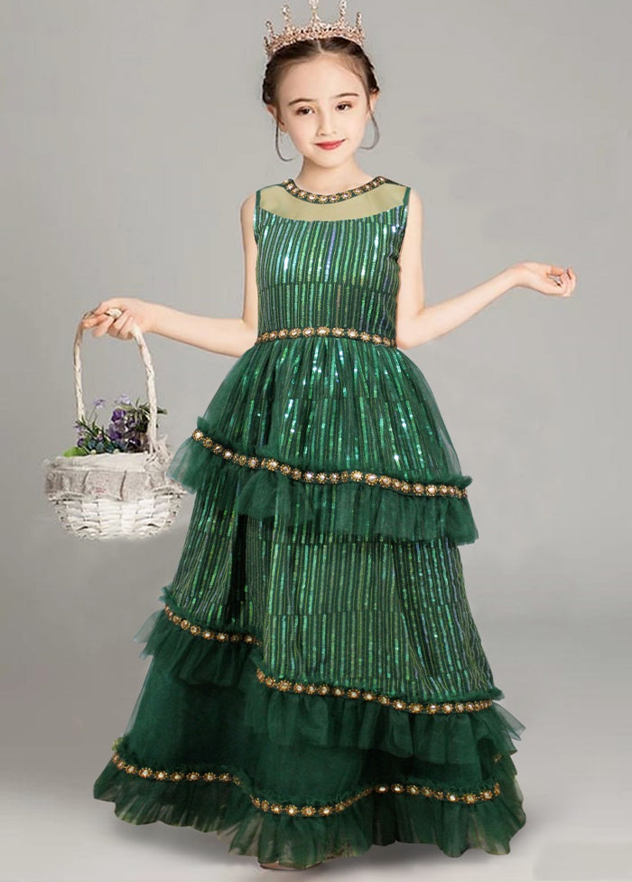 Green Georgette Indian Dress - Indian Silk House Agencies