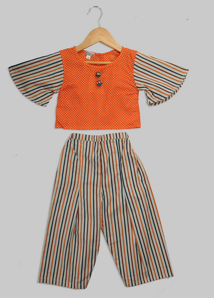 Orange Jumpsuit with Jacket for Girls - Indian Silk House Agencies