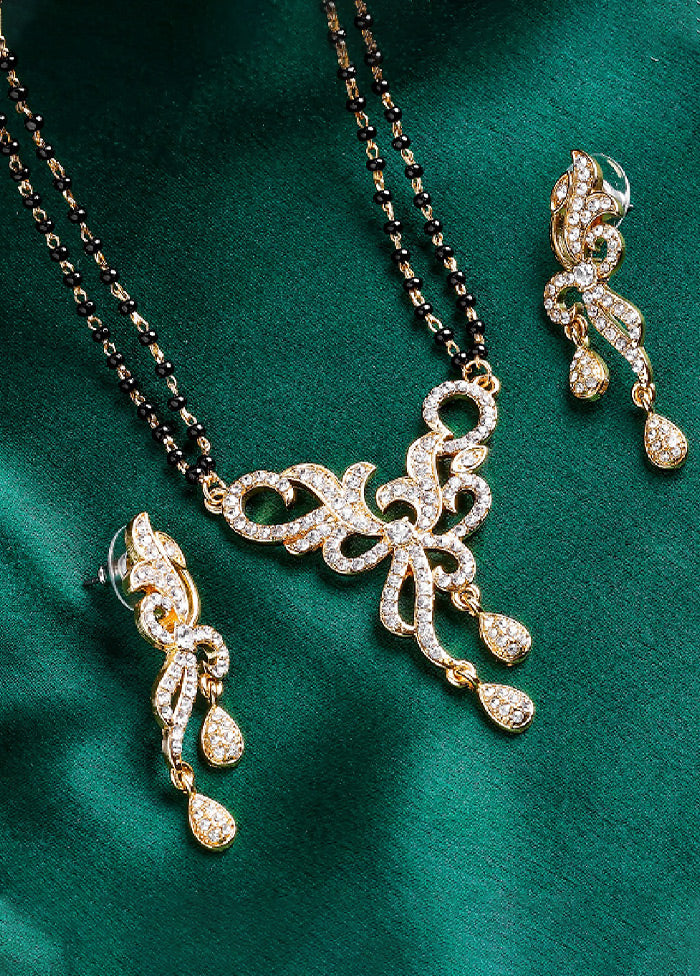 Gold Plated Inventive Designer Mangalsutra Necklace Set - Indian Silk House Agencies