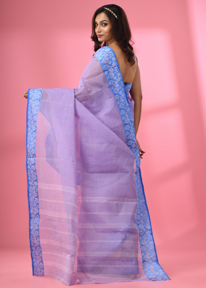 Lilac Pure Cotton Saree With Blouse Piece - Indian Silk House Agencies