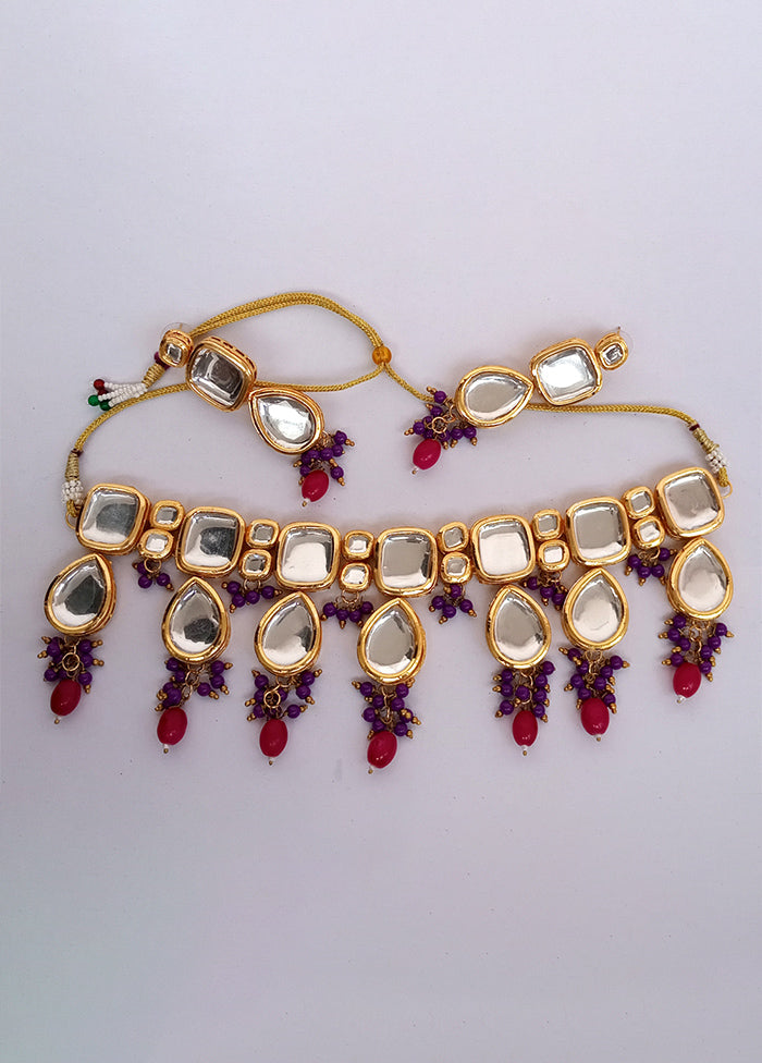 Kundan Studded Red Jewellery Set - Indian Silk House Agencies