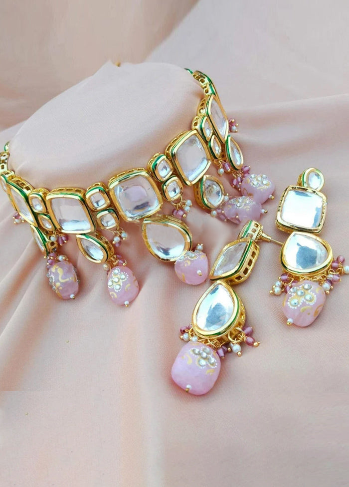Pink Kundan Jewellery Set - Indian Silk House Agencies