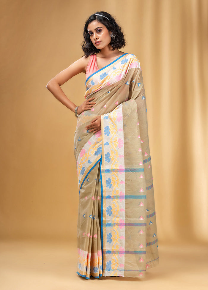 Light Yellow Pure Cotton Saree With Blouse Piece - Indian Silk House Agencies