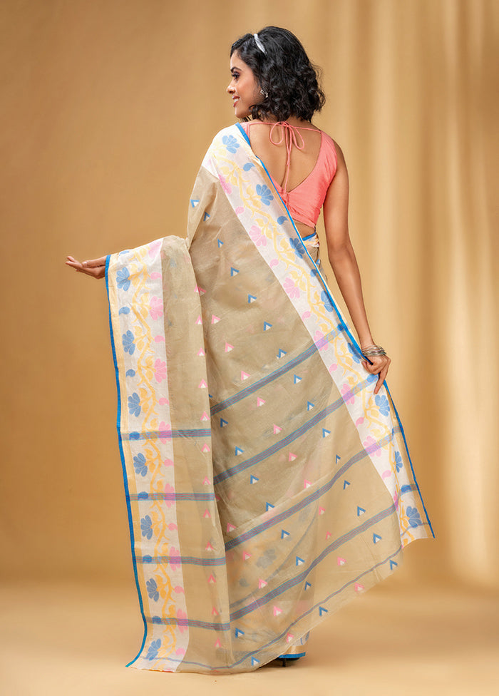 Light Yellow Pure Cotton Saree With Blouse Piece - Indian Silk House Agencies