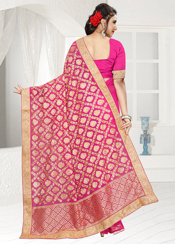 Rani Georgette Saree With Blouse Piece - Indian Silk House Agencies