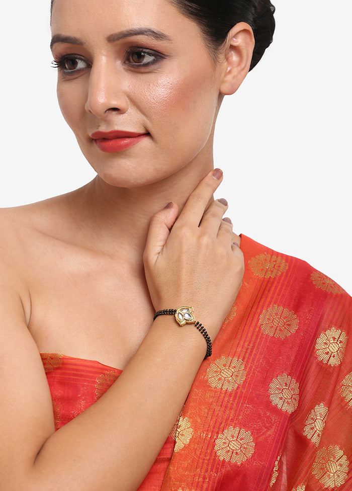 Gold Plated Kundan Mangalsutra Bracelet - Indian Silk House Agencies