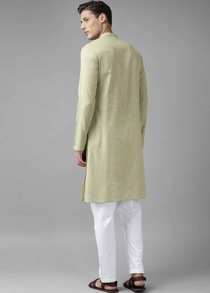 Green Solid Cotton Kurta VDVSD0614 - Indian Silk House Agencies
