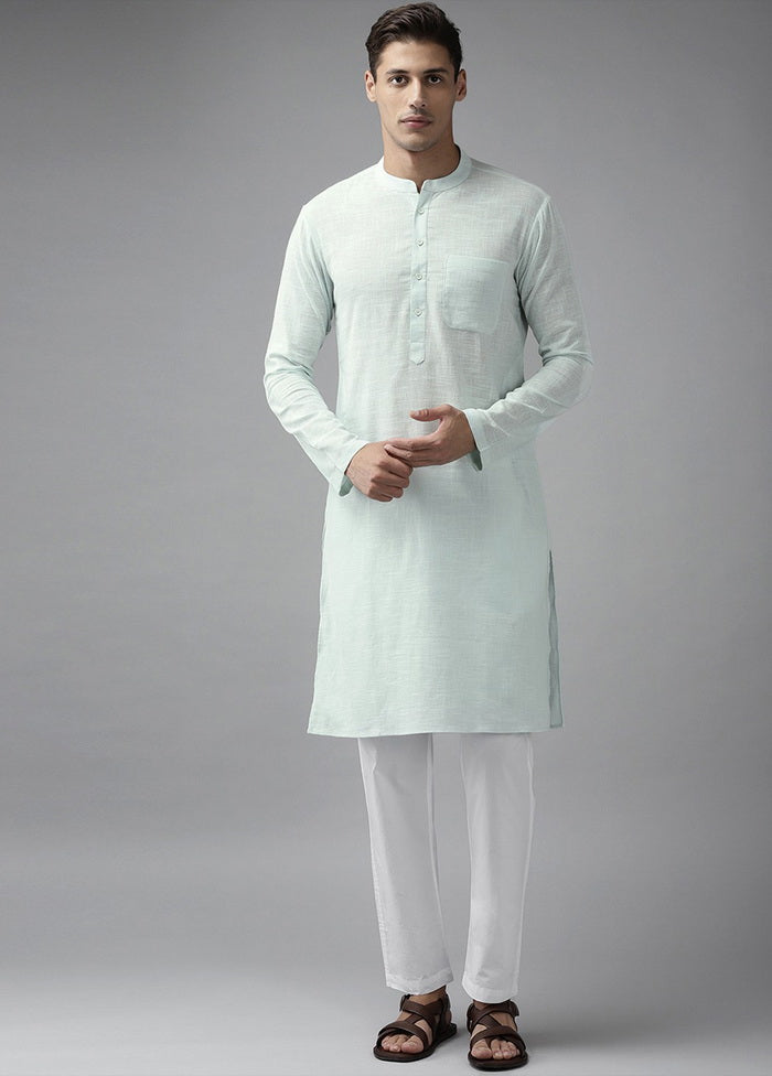 White Solid Cotton Kurta VDVSD0626 - Indian Silk House Agencies