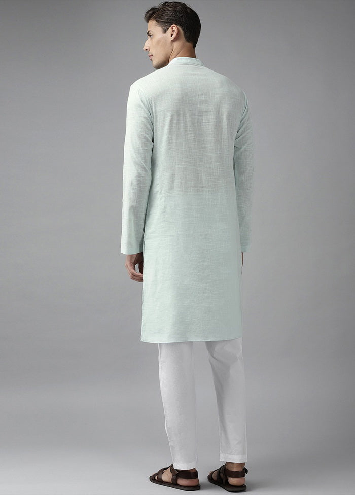 White Solid Cotton Kurta VDVSD0626 - Indian Silk House Agencies