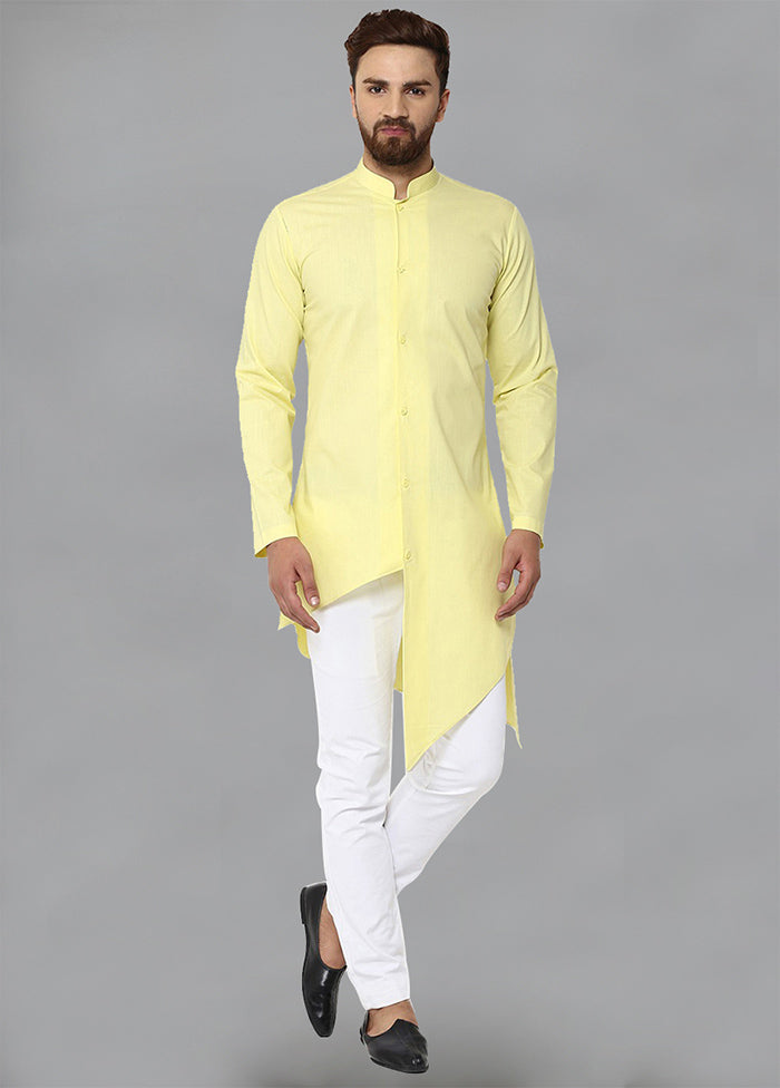 Yellow Color Solid Cotton Kurta VDVSD0119 - Indian Silk House Agencies