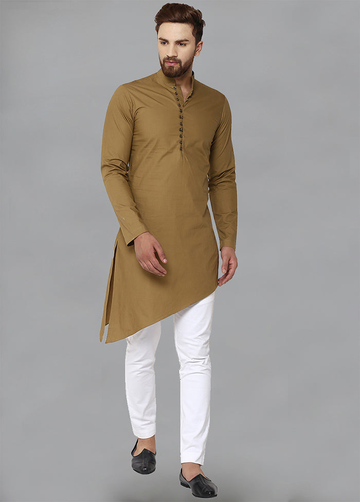 Khaki Color Solid Cotton Kurta VDVSD0149 - Indian Silk House Agencies