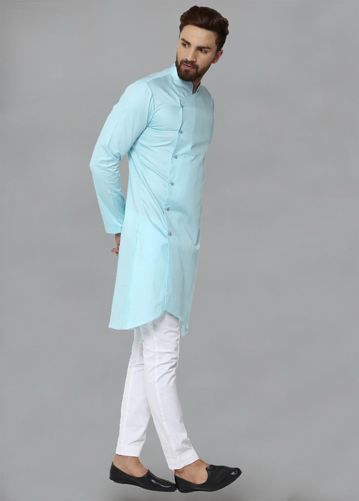 Blue Color Solid Cotton Kurta VDVSD0152 - Indian Silk House Agencies