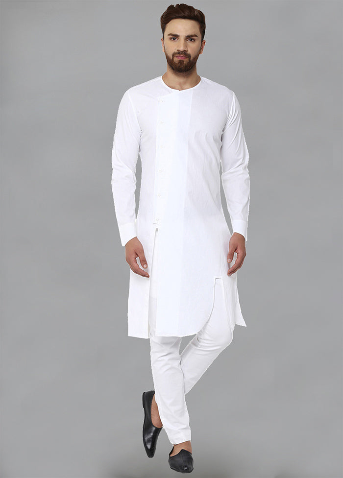 White Color Solid Cotton Kurta VDVSD0158 - Indian Silk House Agencies