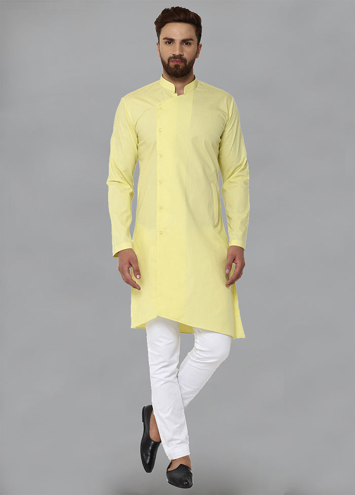 Yellow Color Solid Cotton Kurta VDVSD0166 - Indian Silk House Agencies
