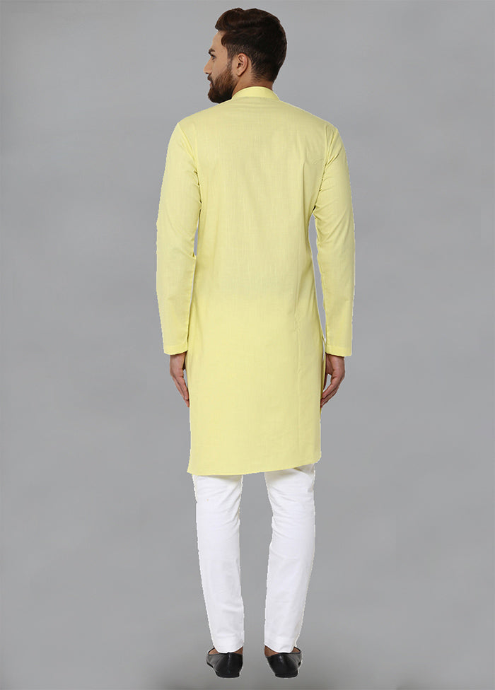 Yellow Color Solid Cotton Kurta VDVSD0166 - Indian Silk House Agencies