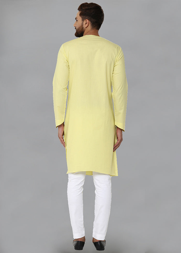 Yellow Color Solid Cotton Kurta VDVSD0168 - Indian Silk House Agencies