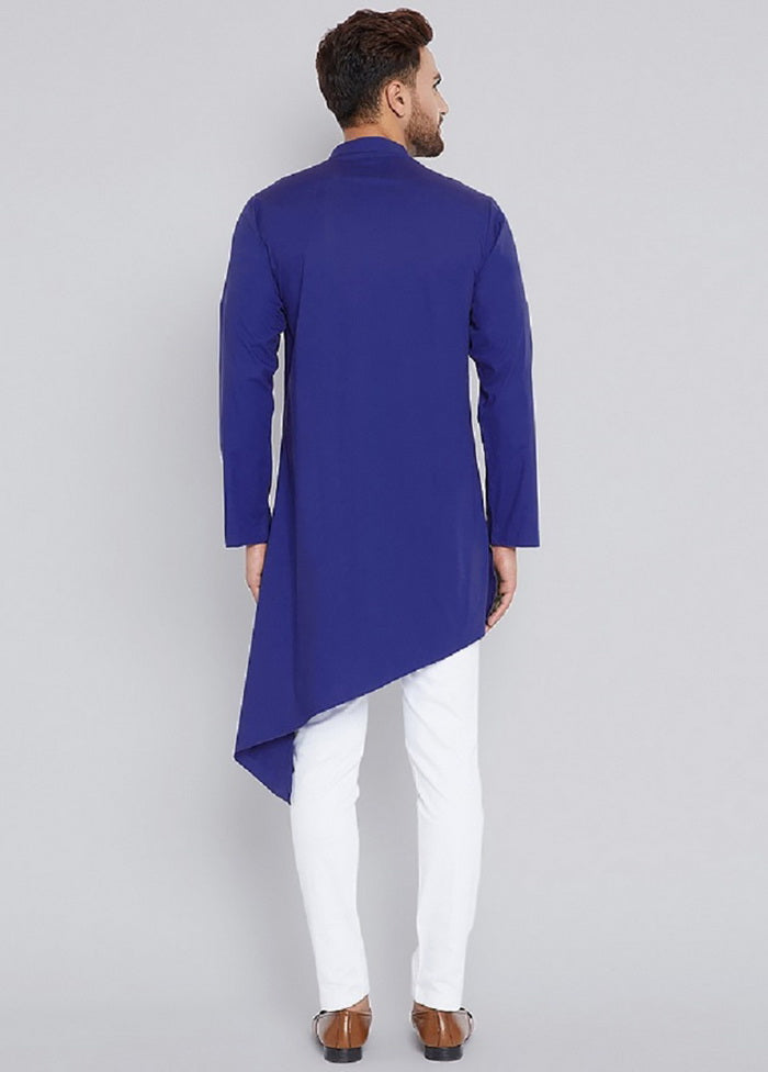 Blue Color Solid Cotton Kurta VDVSD0219 - Indian Silk House Agencies