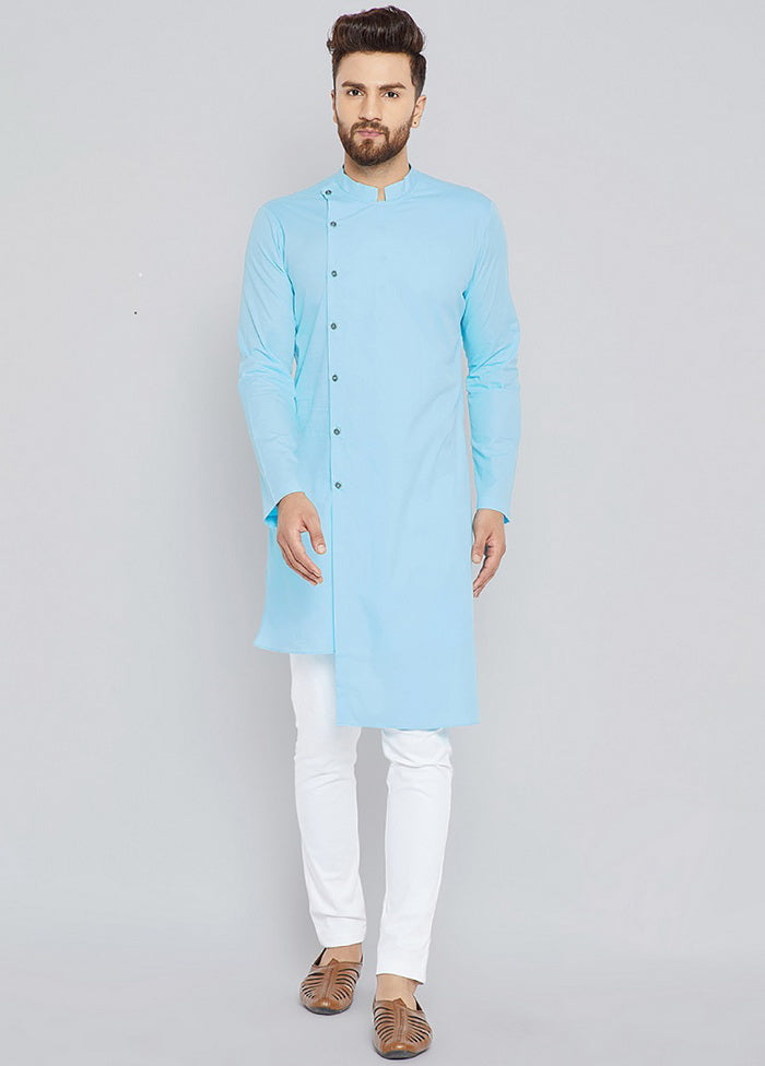 Blue Color Solid Cotton Kurta VDVSD0245 - Indian Silk House Agencies