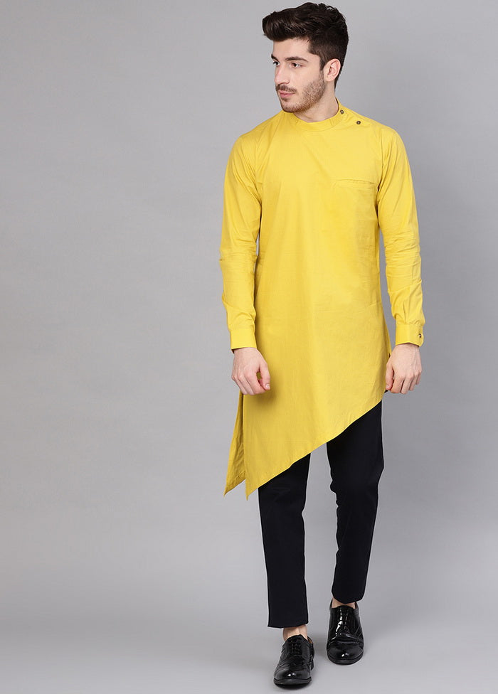Yellow Color Solid Cotton Kurta VDVSD0352 - Indian Silk House Agencies
