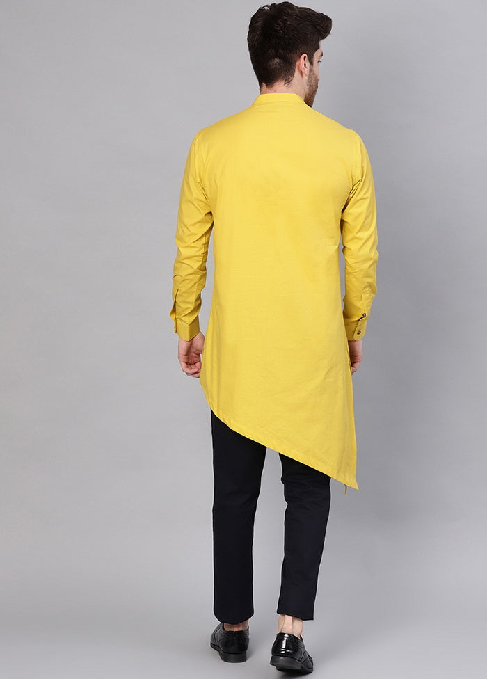 Yellow Color Solid Cotton Kurta VDVSD0352 - Indian Silk House Agencies