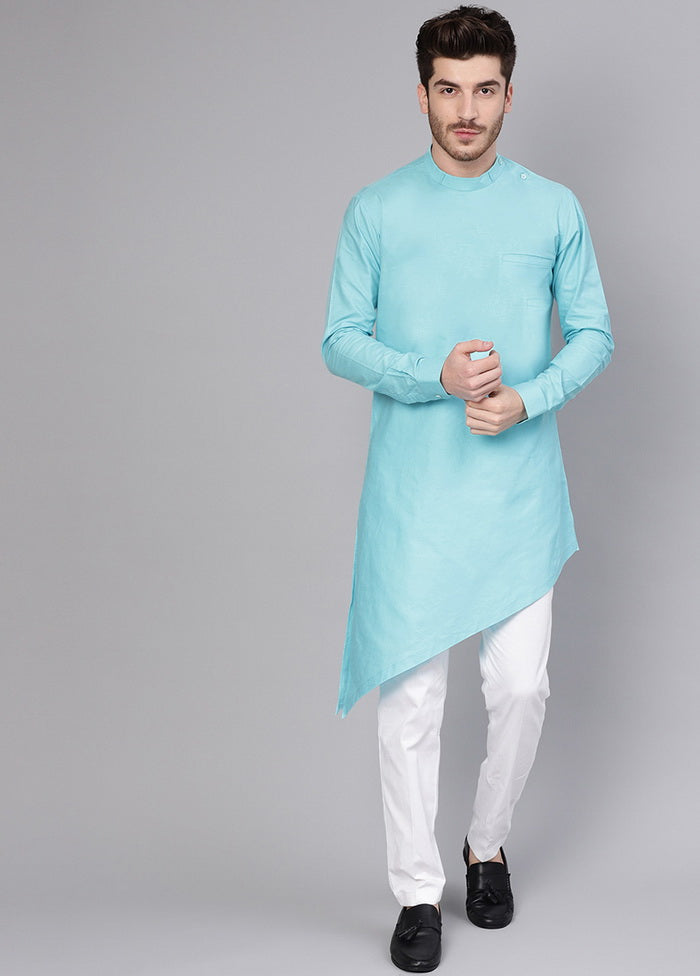 Blue Color Solid Cotton Kurta VDVSD0354 - Indian Silk House Agencies