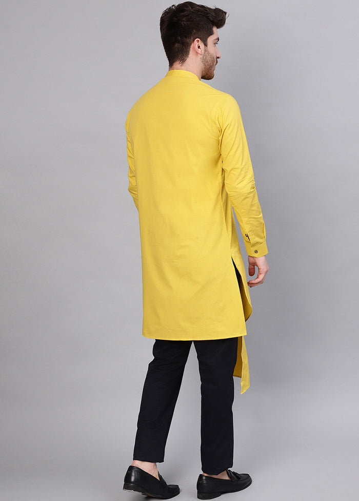 Yellow Color Solid Cotton Kurta VDVSD0381 - Indian Silk House Agencies