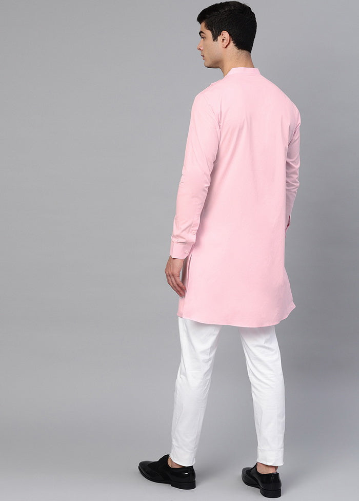 Cotton Full Sleeve Solid Pink Kurta VDVSD0447 - Indian Silk House Agencies
