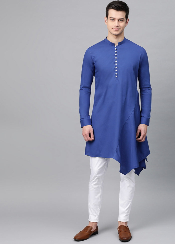 Blue Color Solid Cotton Kurta VDVSD0472 - Indian Silk House Agencies